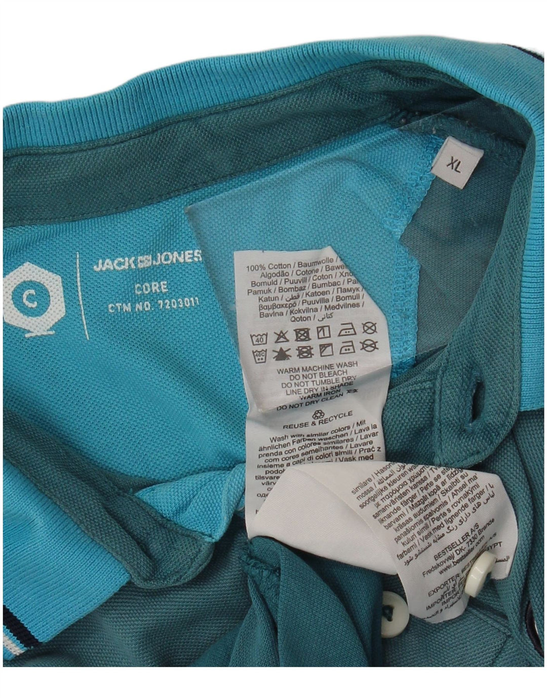 JACK & JONES Herren Poloshirt XL Blau Baumwolle