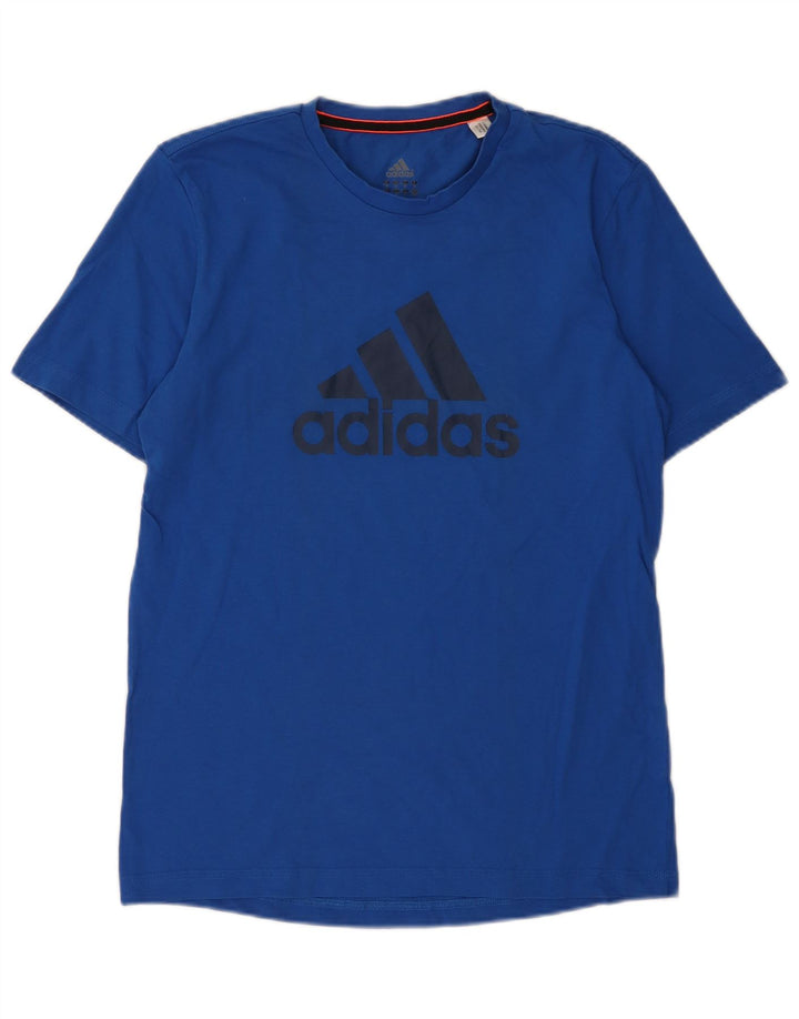 Adidas Herren Grafik T-Shirt Top Mittelblau