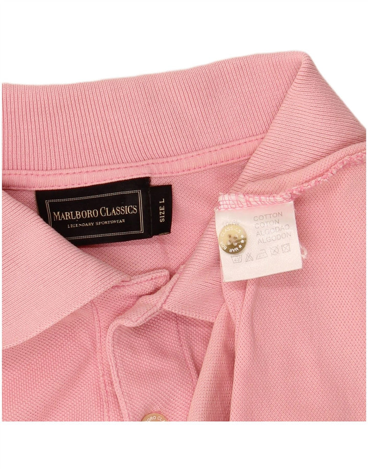 MARLBORO CLASSICS Herren-Poloshirt, groß, rosa Baumwolle