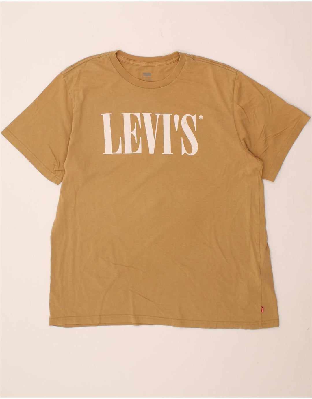 LEVI'S Mens Graphic T-Shirt Top XL Beige Vintage Levi's and Second-Hand Levi's from Messina Hembry 