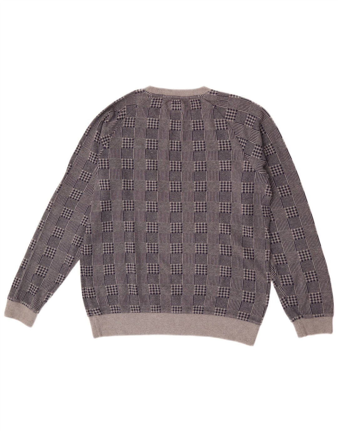 Jack Wills Herren-Pullover mit Rundhalsausschnitt, mittleres Marineblau, Patchwork
