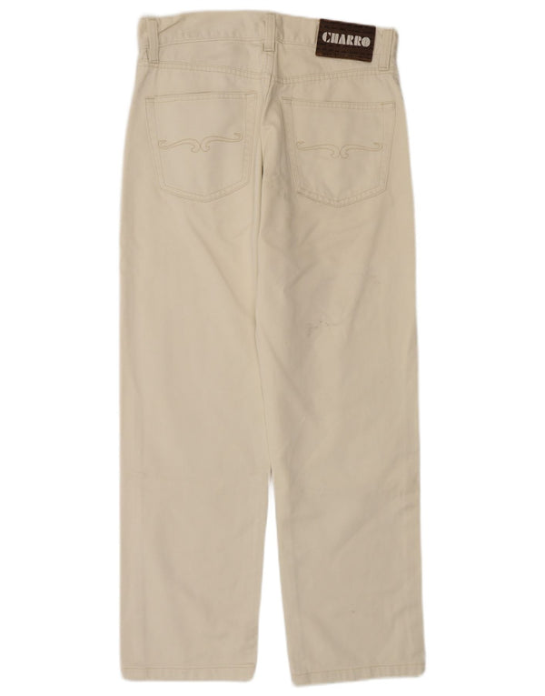 Charro Damen High Rise Straight Jeans W29 L27 Off White Baumwolle