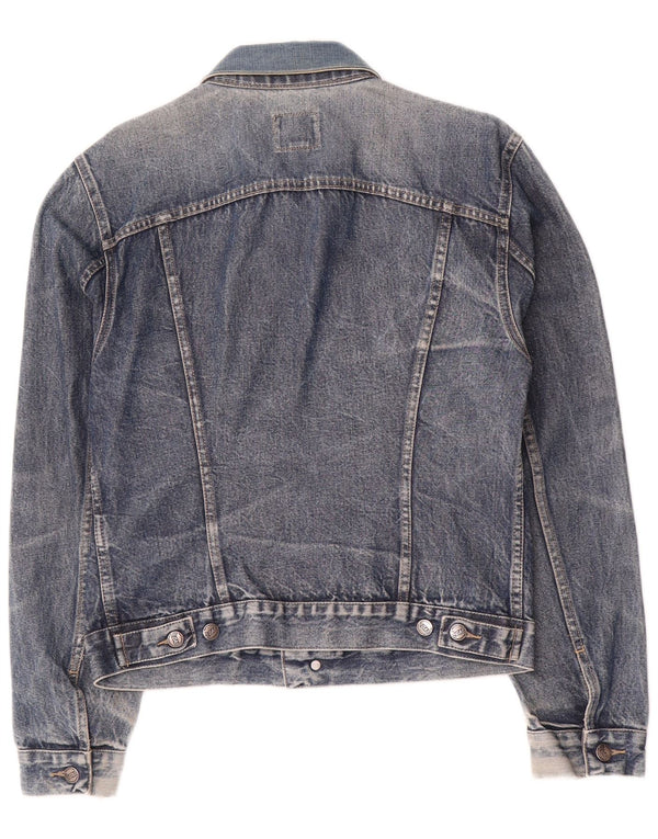 Gas Herren Jeansjacke UK 40 Große blaue Baumwolle