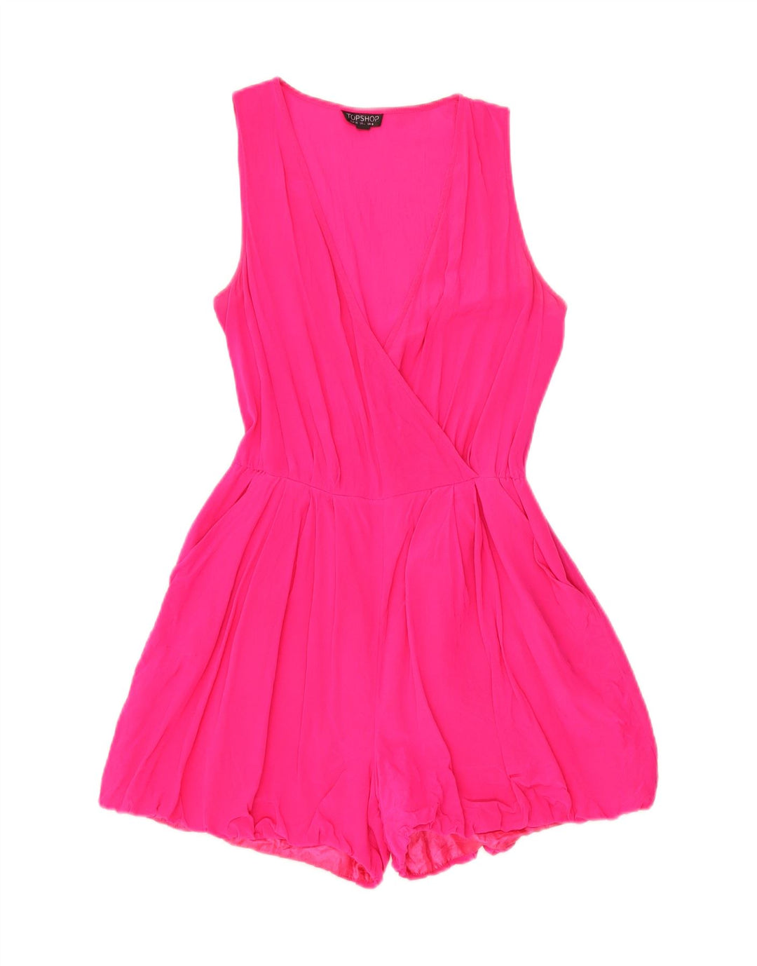 Topshop Damen Ärmelloser Playsuit UK 8 Small Rosa Seide