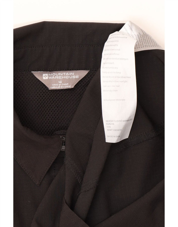 Mountain Warehouse Kurzarmhemd für Damen, UK 16, Größe L, Schwarz, Polyester