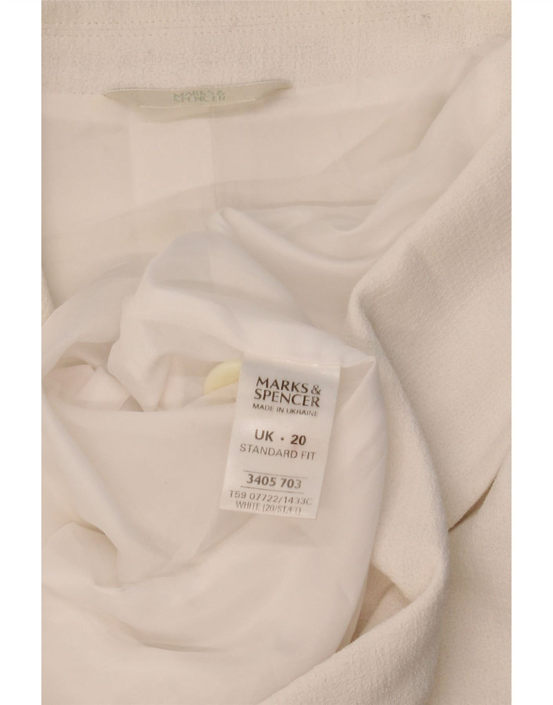 Marks & Spencer Damen Kurzarm-Blazer mit 2 Knöpfen, UK 20, 2XL, Weiß