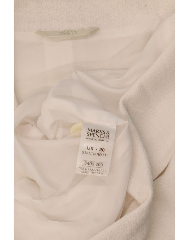 Marks & Spencer Damen Kurzarm-Blazer mit 2 Knöpfen, UK 20, 2XL, Weiß