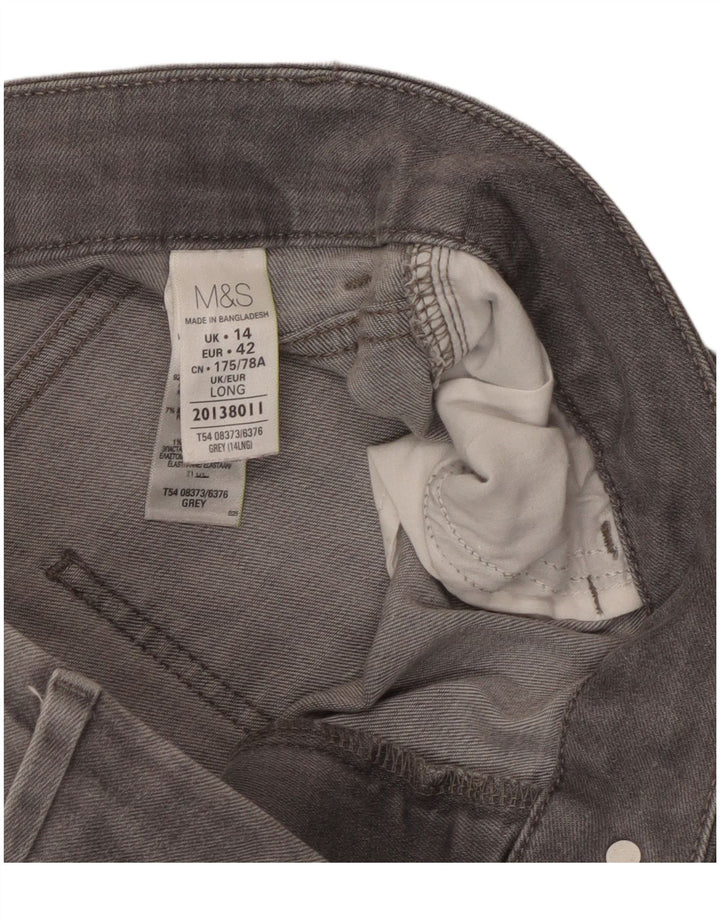 Marks & Spencer Damen Straight Jeans UK 14 Large W32 L31 Graue Baumwolle