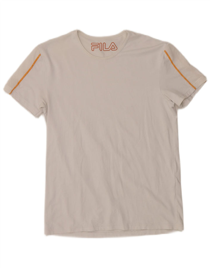 FILA Damen T-Shirt Top UK 10 Small Weiße Viskose