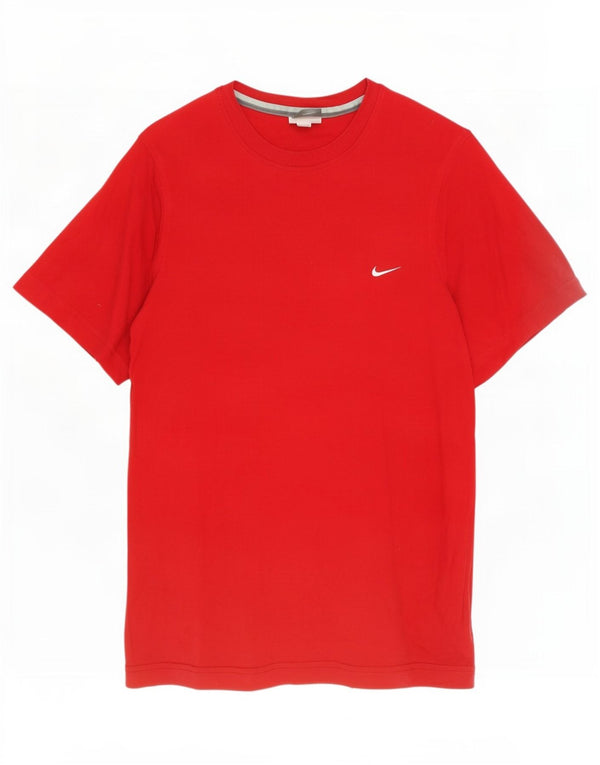 Nike Herren T-Shirt Top UK 36/38 Small Rote Baumwolle