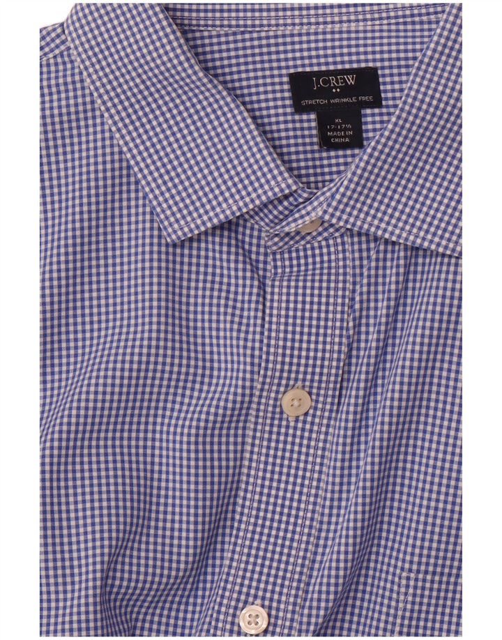 J. Crew Herren Stretch-Hemd, Größe 17 17/12 XL, blauer Gingham