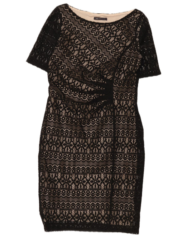 Marks & Spencer Spitzen-Etuikleid für Damen, Gr. 12, Mittelschwarz, geblümt
