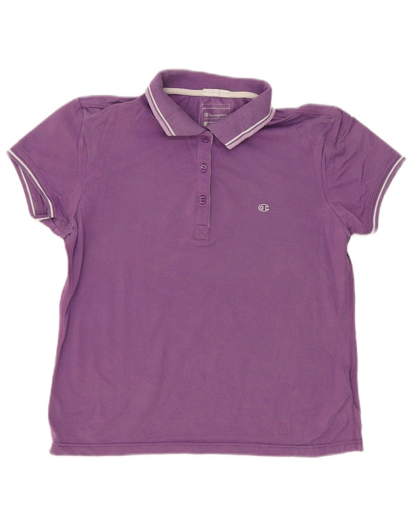 Champion Damen Heritage Fit Poloshirt UK 14 Large Lila