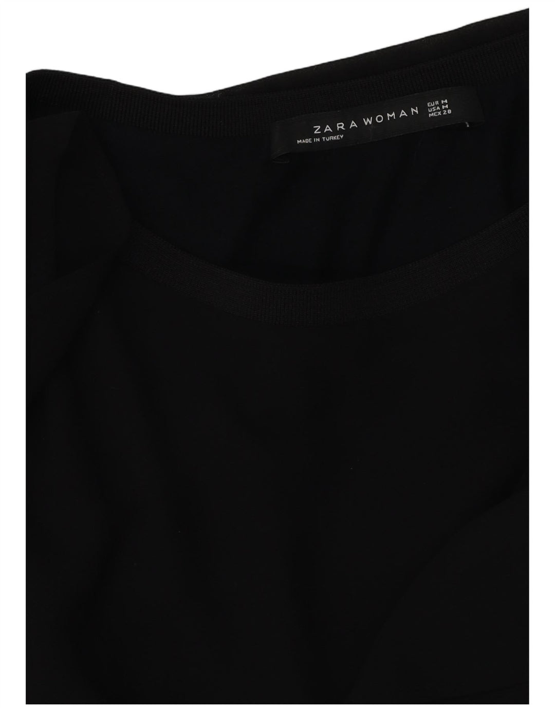 Zara Damen Bluse Top UK 14 Medium Schwarz