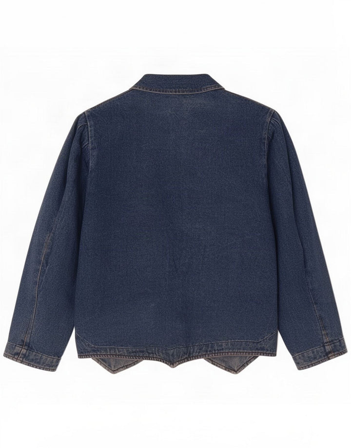 Vintage Damen-Blazer mit 1 Knopf, übergroß, IT 42 Mittelblau