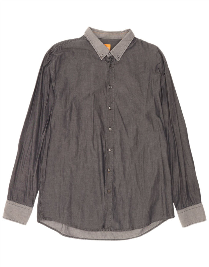 Hugo Boss Herren Slim Fit Hemd 2XL Grau