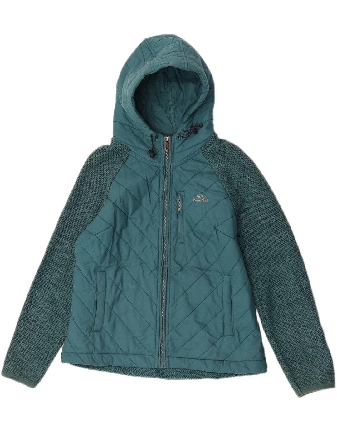 Weird Fish Damen-Kapuzenpullover mit Reißverschluss, UK 14, mitteltürkis, Baumwolle
