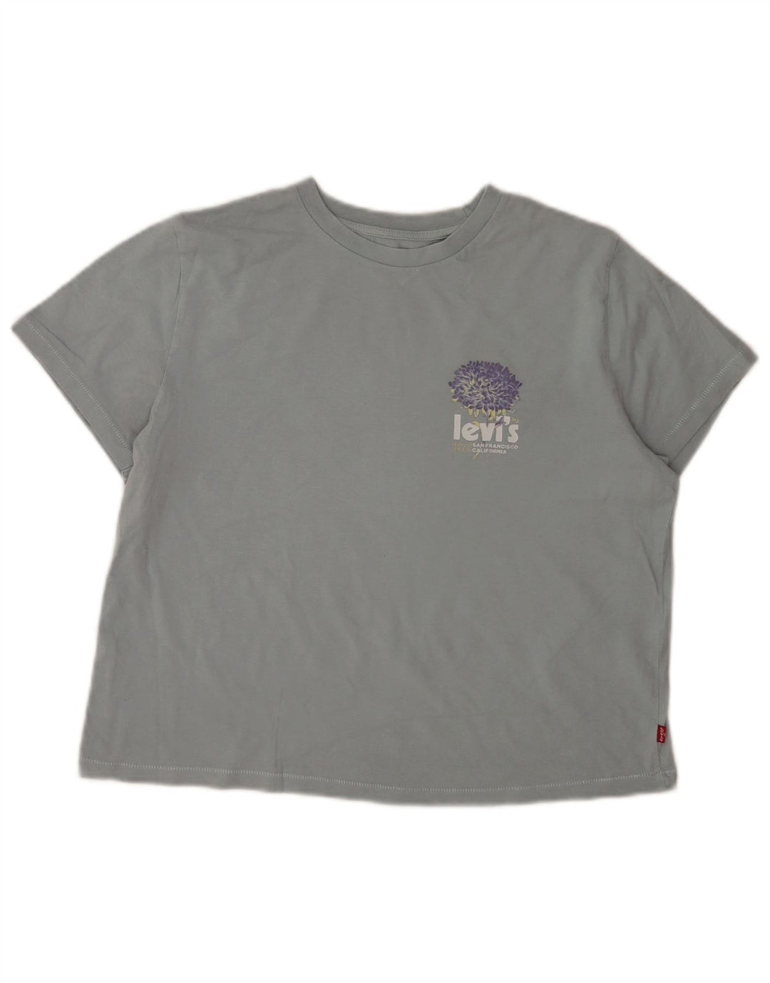 Levi's Damen Crop Graphic T-Shirt Top UK 14 Mittelgraue Baumwolle