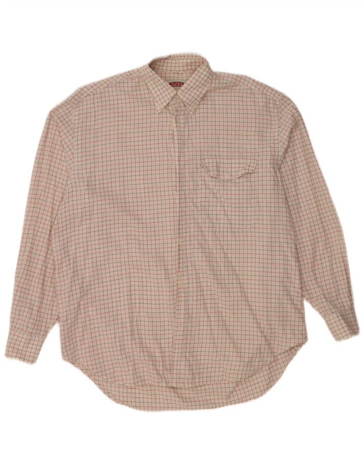 VINTAGE Herrenhemd Größe 41 Große weiß karierte Baumwolle