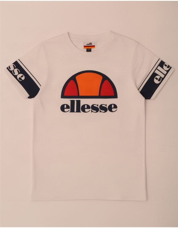 Ellesse Jungen-T-Shirt mit Grafik, 10–11 Jahre, weißes Farbblock-Design