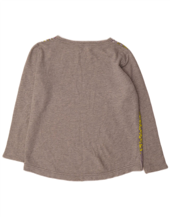Cos Womens Sweatshirt Pullover UK 14 Mittelgraue geometrische Baumwolle