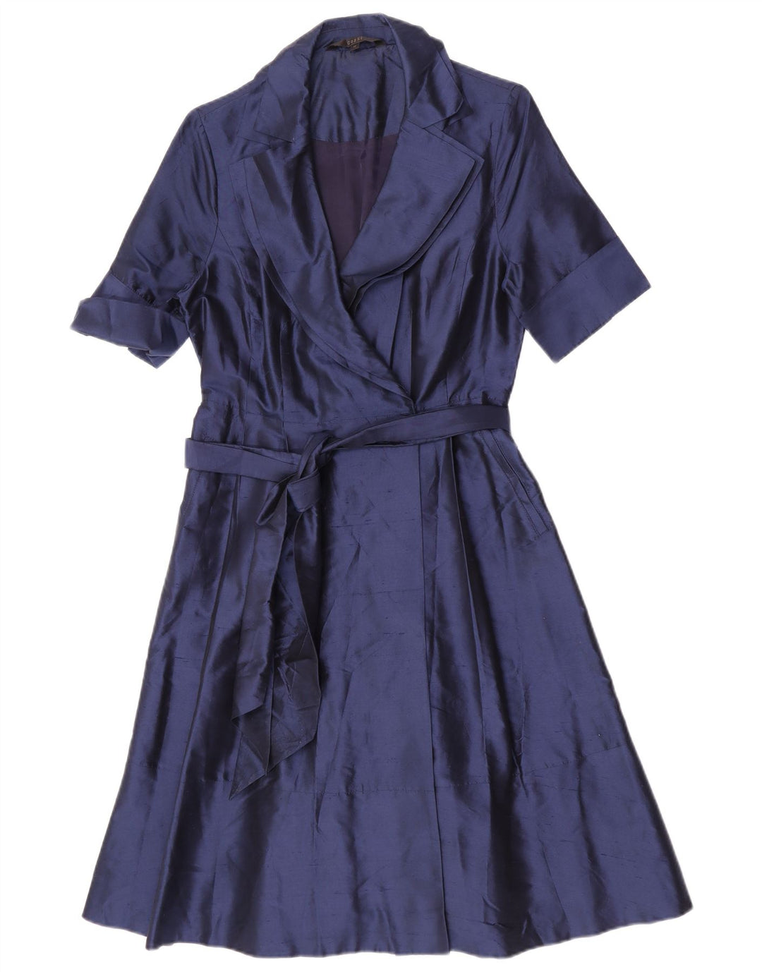 Coast Damen Wickelkleid UK 12 Medium Marineblaue Seide