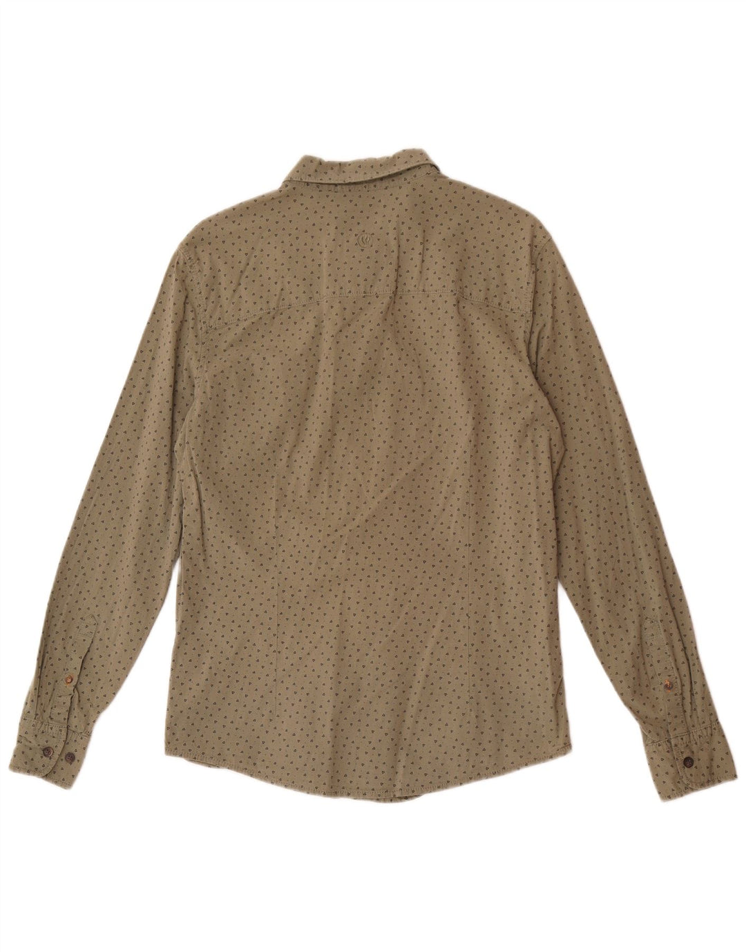 Fat Face Herren-Stretch-Slim-Fit-Hemd aus mittelgrüner, geometrischer Baumwolle