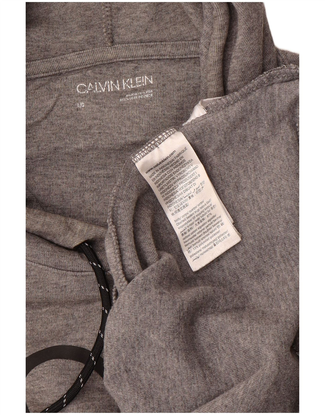 CALVIN KLEIN Herren Graphic Hoodie Pullover Große graue Baumwolle
