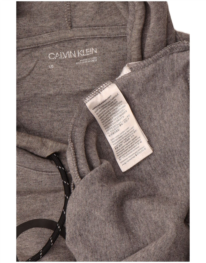 CALVIN KLEIN Herren Graphic Hoodie Pullover Große graue Baumwolle