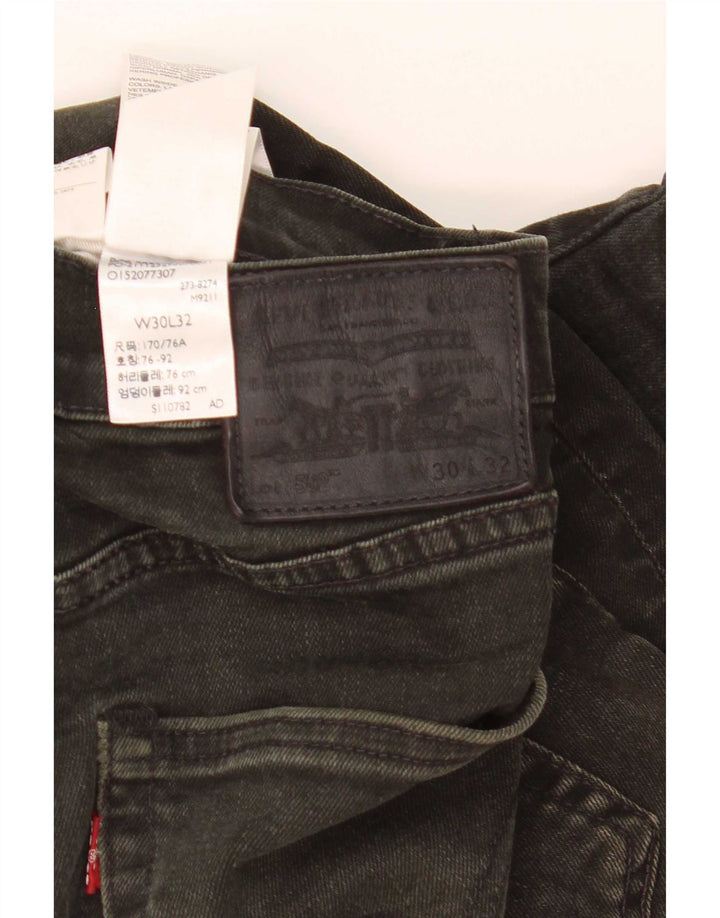 Levi's Herren 502 Straight Jeans W30 L32 schwarze Baumwolle