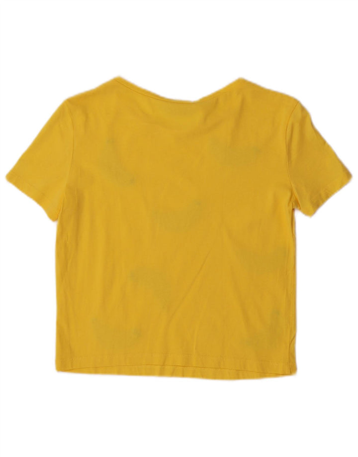 Zara Damen T-Shirt Top UK 10 Small Gelb