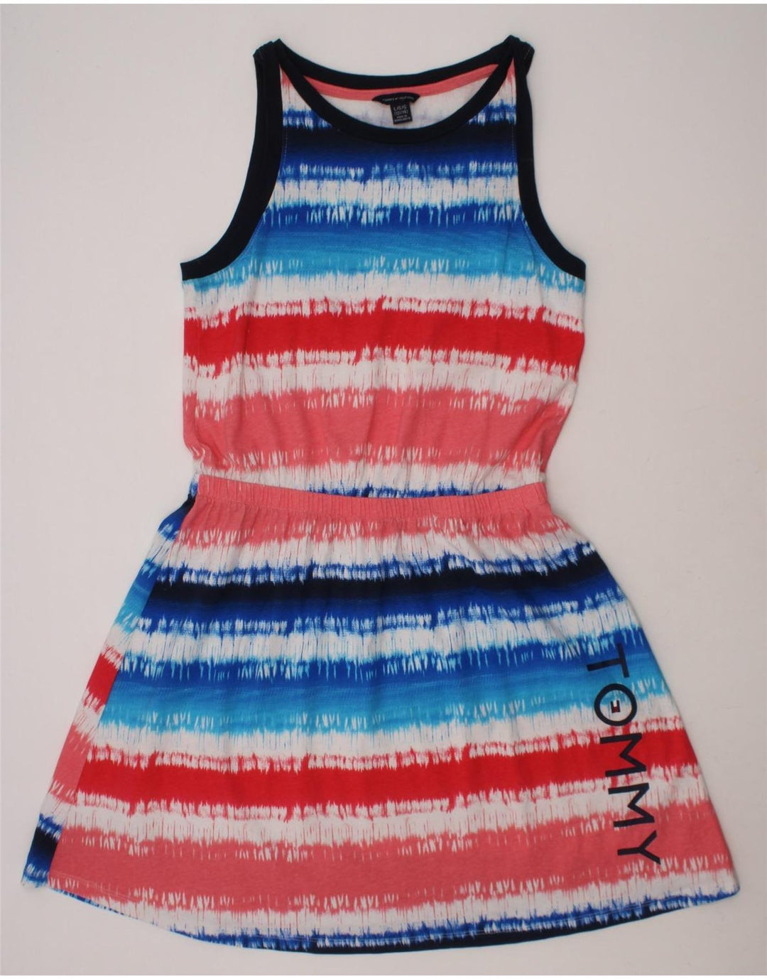 TOMMY HILFIGER Girls Graphic Basic Dress 12-13 Years Large Multicoloured Vintage Tommy Hilfiger and Second-Hand Tommy Hilfiger from Messina Hembry 