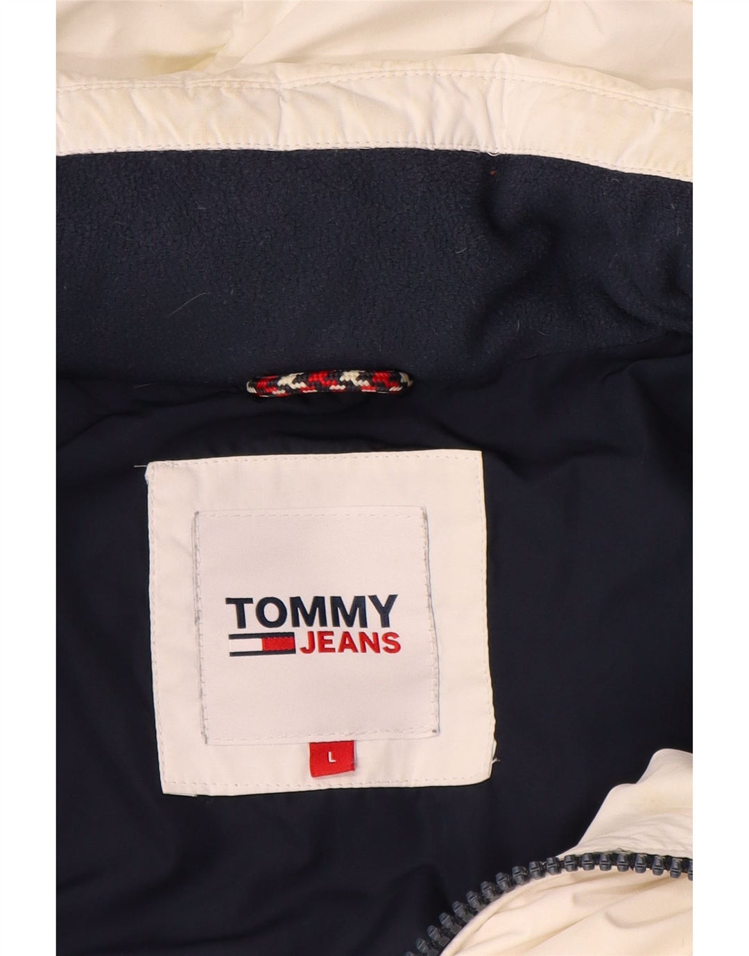 Tommy Hilfiger Herren Graphic Wattierte Jacke UK 40 Large Weiß Colourblock