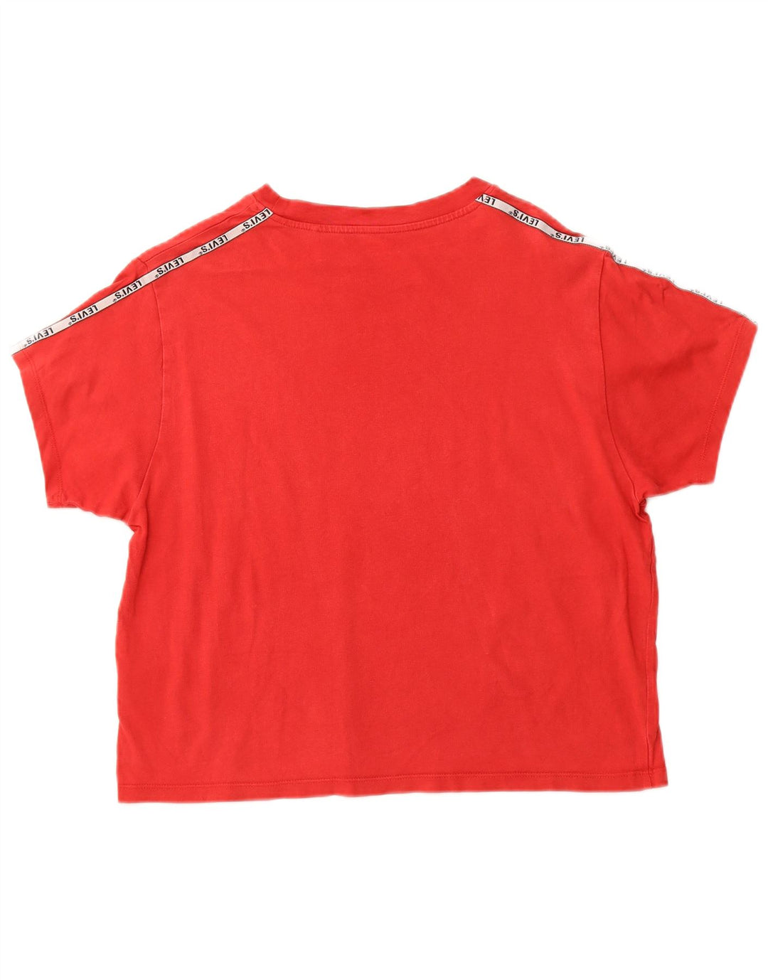 LEVI'S Damen Crop T-Shirt Top UK 12 Mittelroter Farbblock