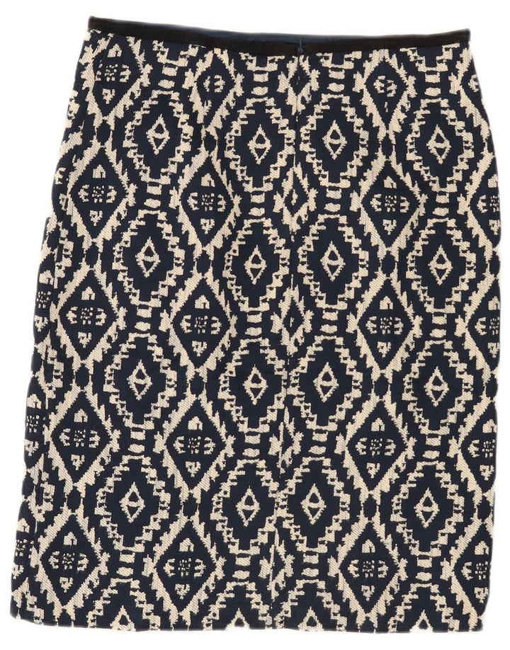 Gerader Rock für Damen von Marks & Spencer UK 12 Medium 30 Marineblau Geometrisch