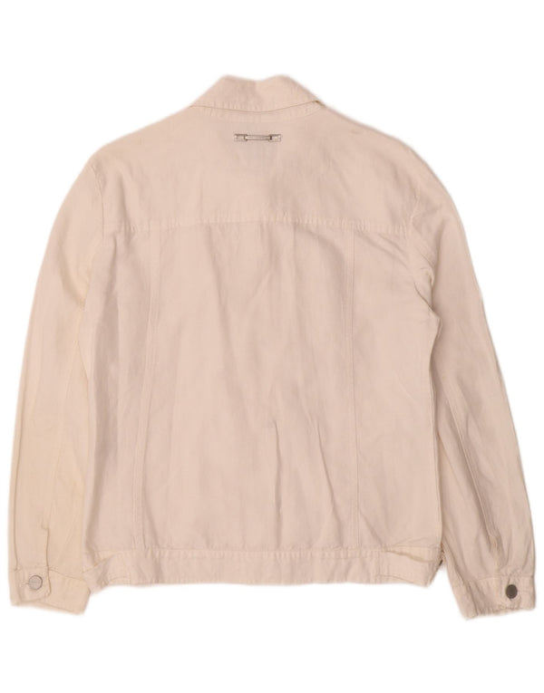 TRUSSARDI JEANS Damen Bomberjacke IT 44 Mittelweiße Baumwolle