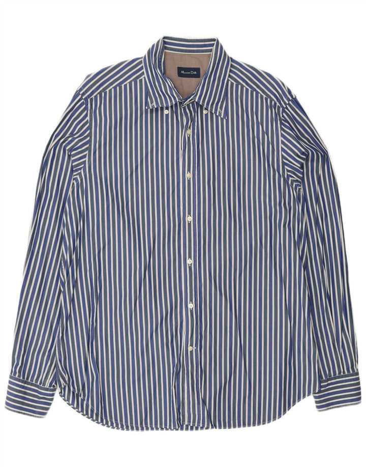 Massimo Dutti Herrenhemd XL Marineblau gestreift
