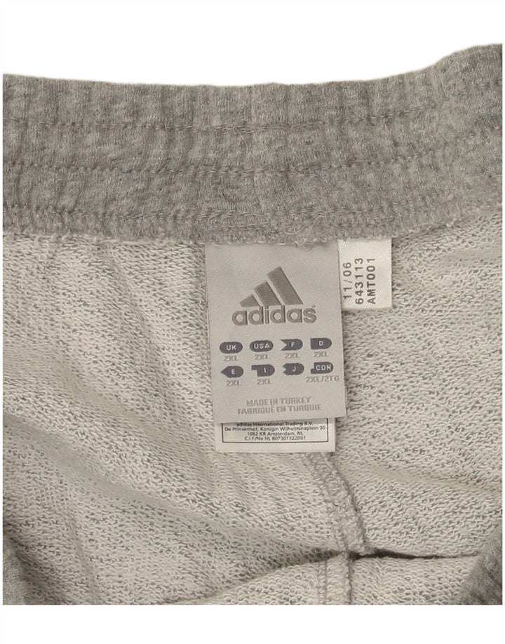 Adidas Herren-Trainingshose 2XL, grau gefleckte Baumwolle