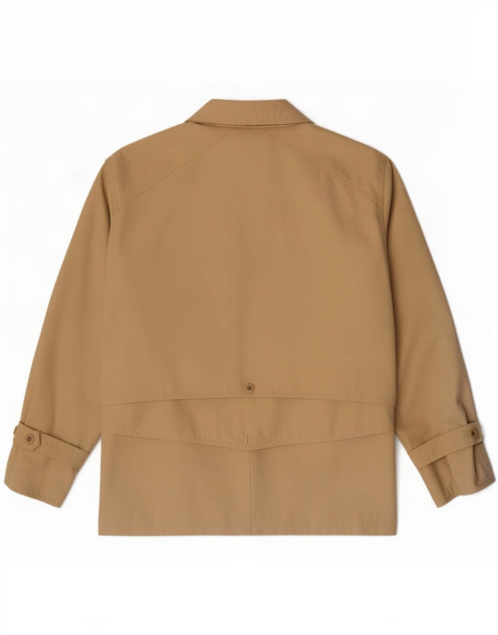 Vintage Damen 3-Knopf-Blazerjacke EU 42 Groß Beige Polyester