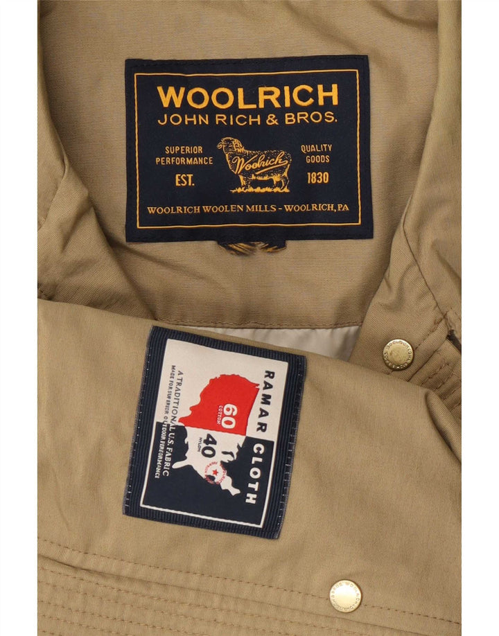 Woolrich Womens Utility Jacke UK 14 Medium Khaki Baumwolle