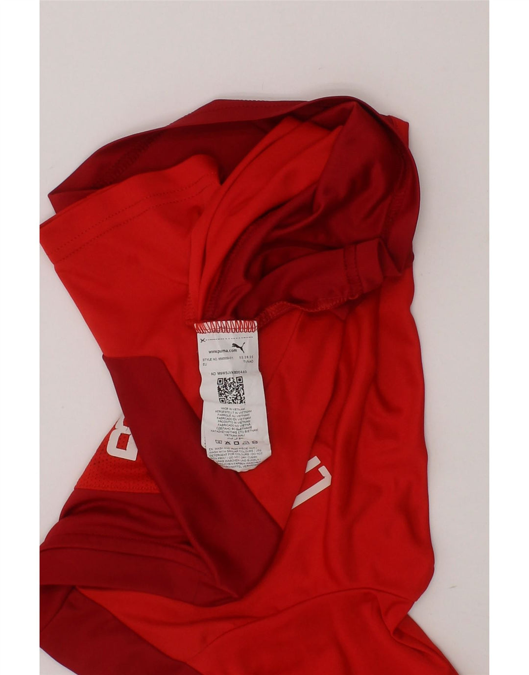 PUMA Boys Graphic T-Shirt Top 7-8 Years Red Colourblock Polyester Vintage Puma and Second-Hand Puma from Messina Hembry 