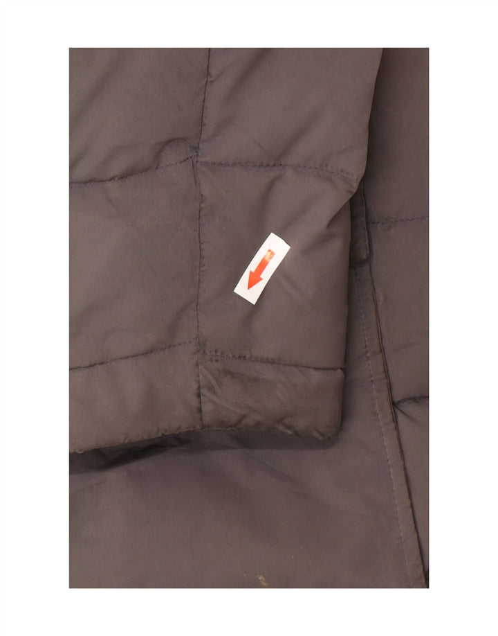 Massimo Dutti Wattierter Damenmantel mit Kapuze, UK 40, Größe L, grau, Polyester