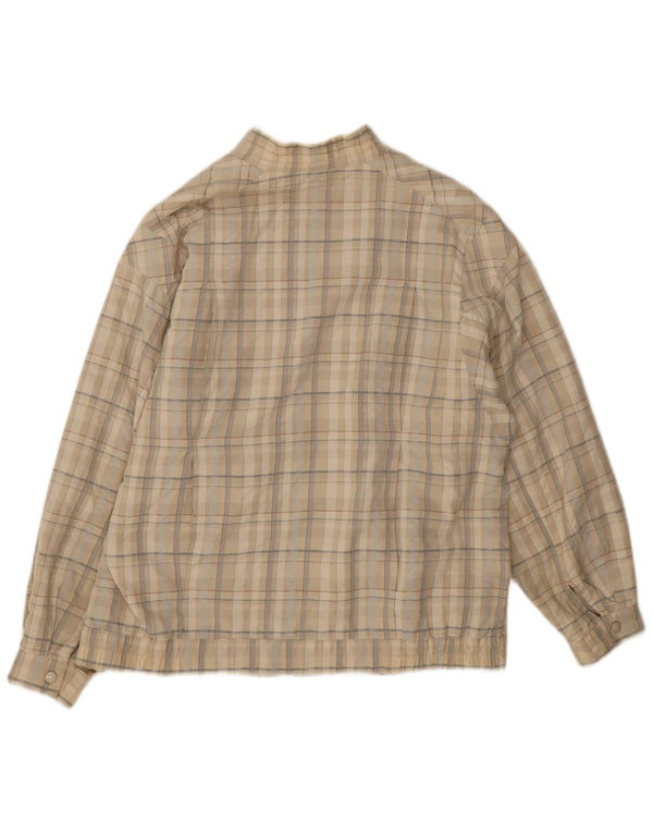 Wohrl Damen Bomberjacke UK 16 Große beige karierte Baumwolle
