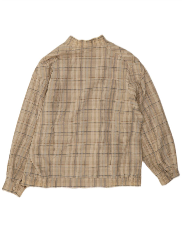 Wohrl Damen Bomberjacke UK 16 Große beige karierte Baumwolle