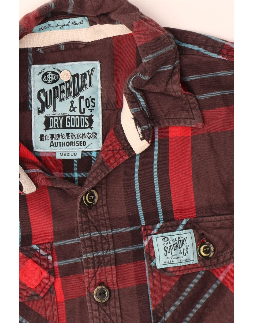 Superdry Herren-Flanellhemd aus mittelbraun karierter Baumwolle