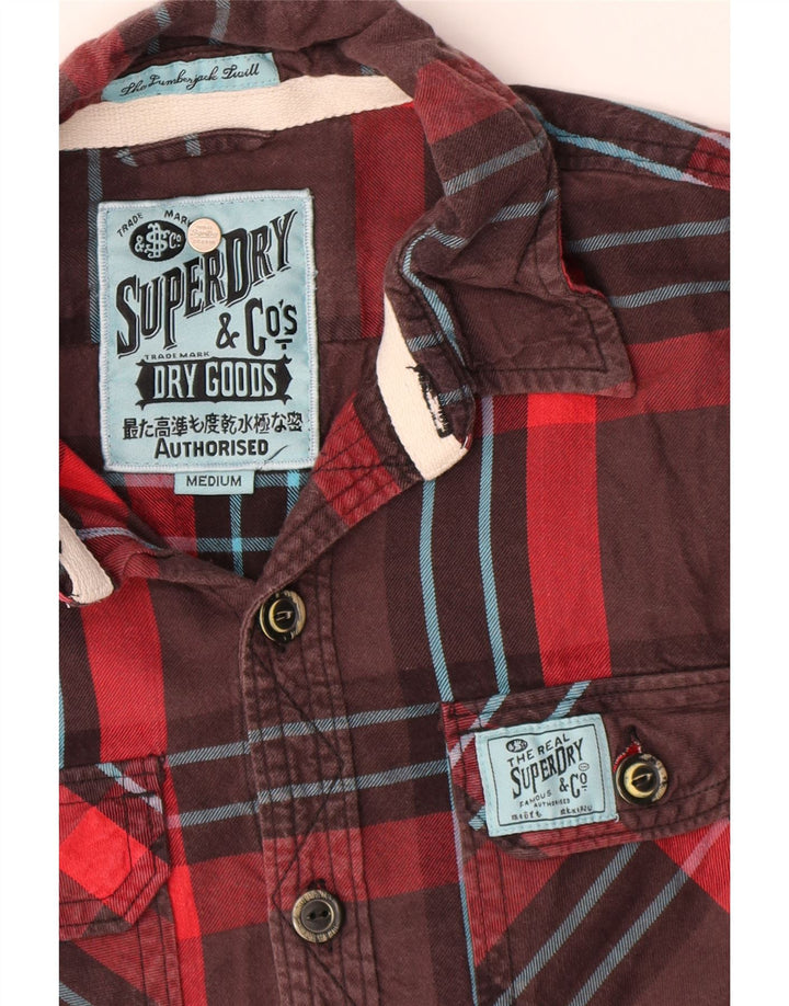 Superdry Herren-Flanellhemd aus mittelbraun karierter Baumwolle