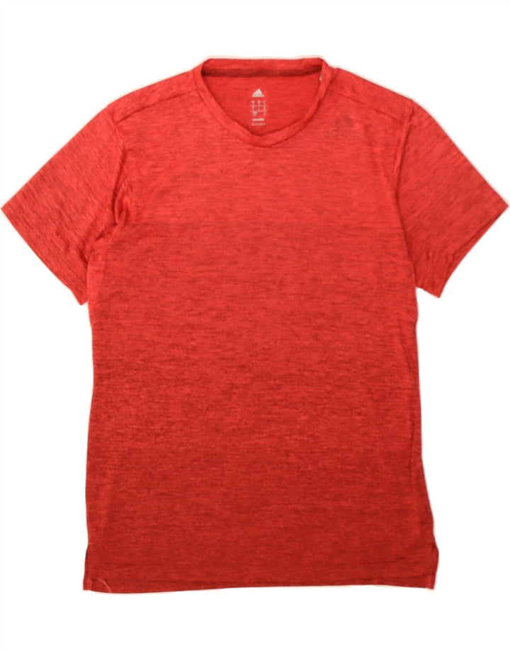 ADIDAS Mens T-Shirt Top Small Red Flecked Polyester Vintage Adidas and Second-Hand Adidas from Messina Hembry 