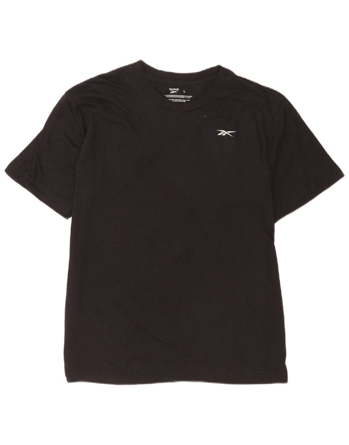 Reebok Herren T-Shirt Top Large Schwarz Baumwolle