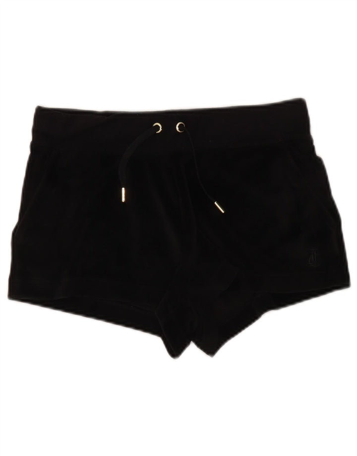 JUICY COUTURE Damen Sportshorts UK 10 Small Schwarz Polyester