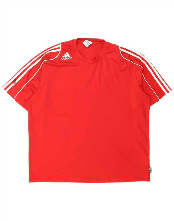 ADIDAS Herren Climalite Graphic T-Shirt Top XL Rot Polyester